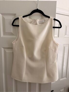Meshki Cream Sleeveless Boatneck Shell Top